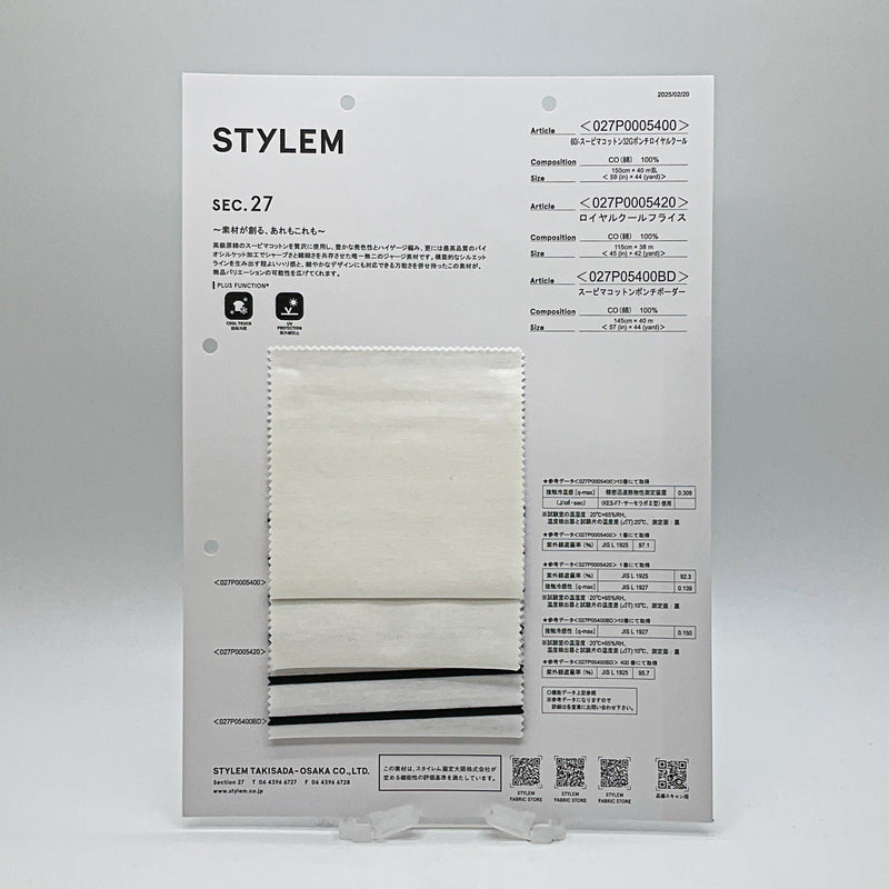 60/1スーペリアルピマコットンポンチ[027P0005400] | STYLEM