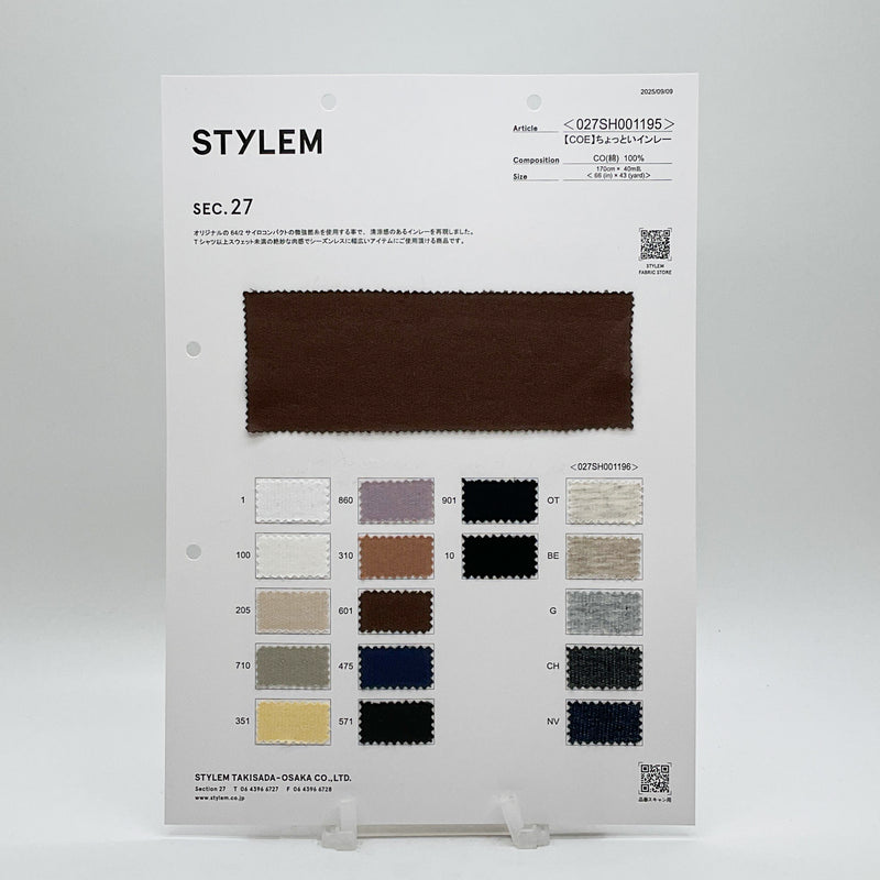 COE】ちょっといインレー TOP[027SH001196] | STYLEM FABRIC STORE